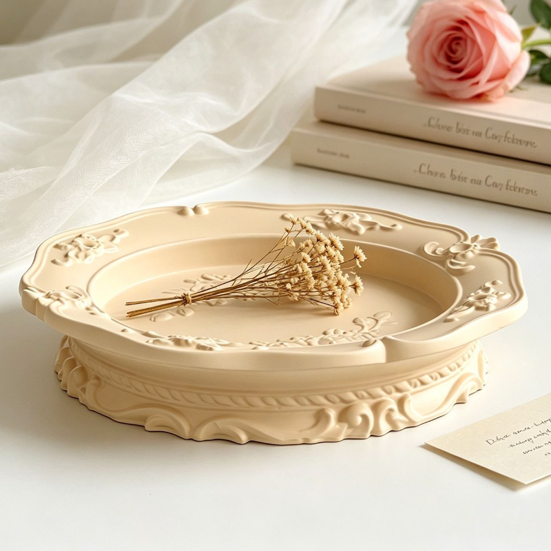 Soap Making Designs - Elegancka, vintage'owa forma silikonowa z koronką