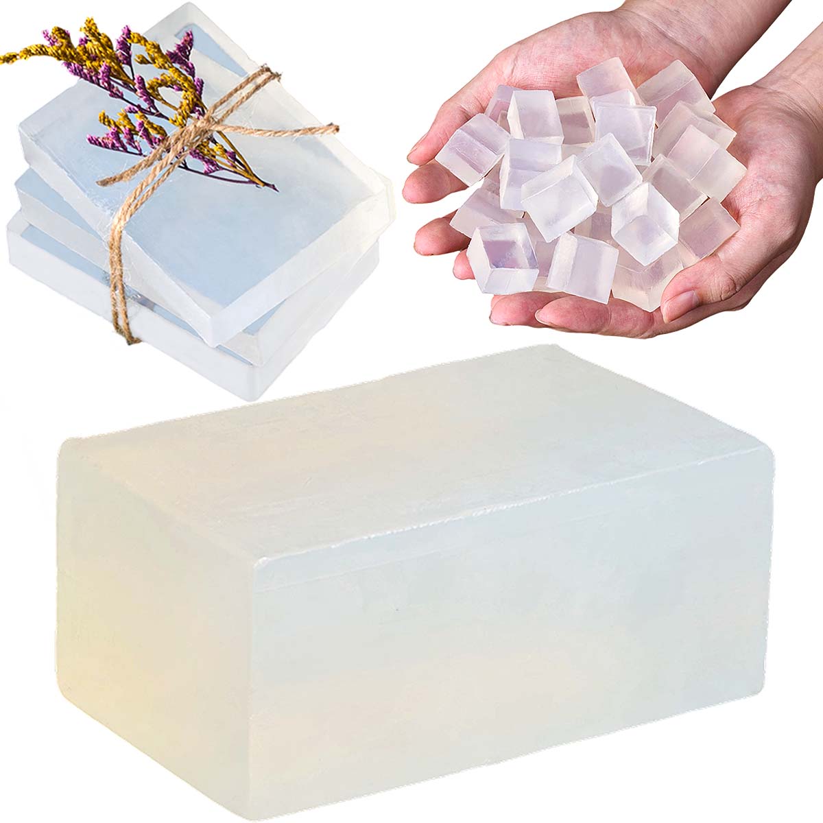 Soap Making Glycerin - Baza do mydła glicerynowego, przezroczysta, biała,