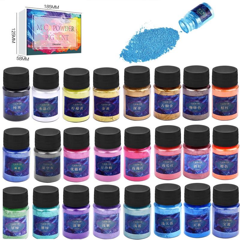Mica Powder Colorant - 24 kolory żywica epoksydowa barwnik proszek