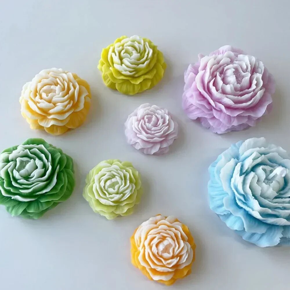 Soap Making Equipment For Beginners - 3D Peony Candle Silicone Mold DIY